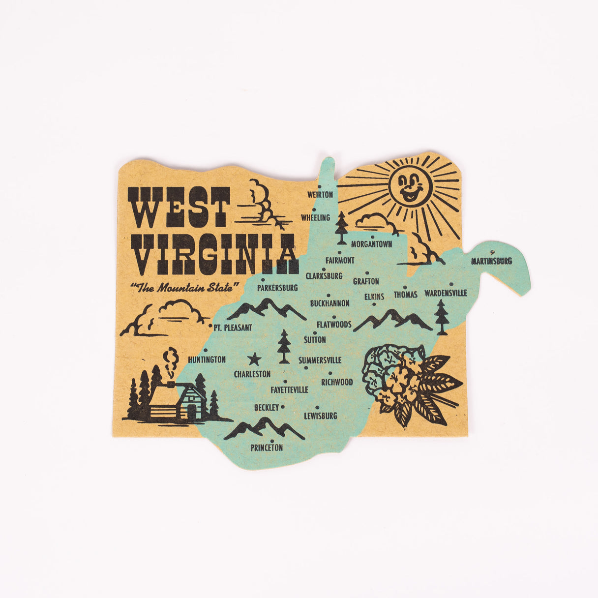 West Virginia Letterpress Post Card
